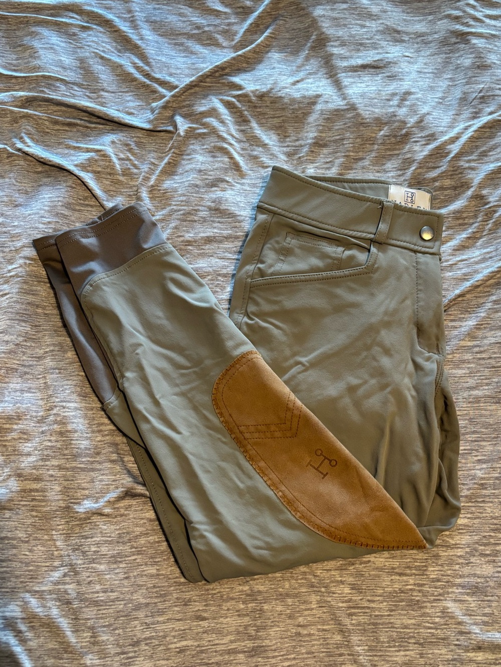 SmartPak Hadley Mid-Rise Riding Breeches - Light Green 26R